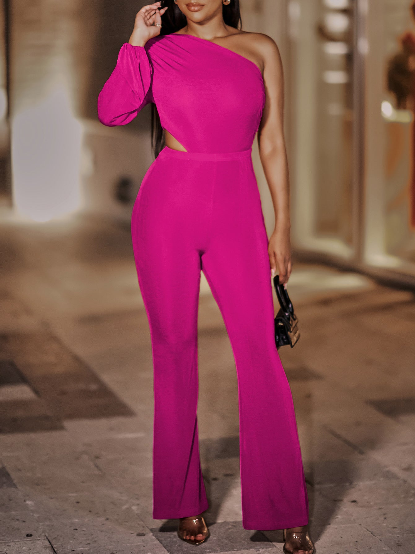 Cutout One-Shoulder Jumpsuit