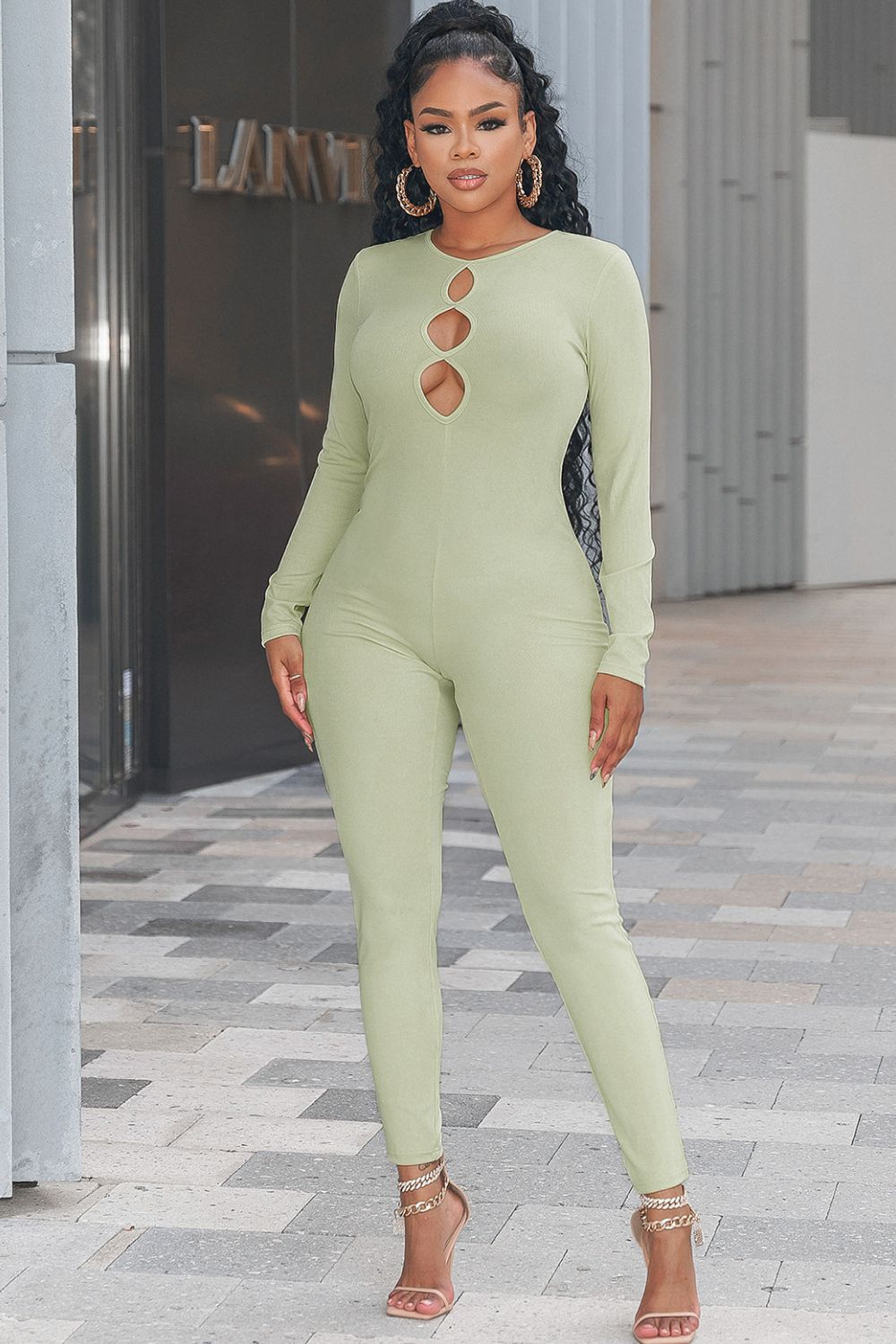 Cutout Round Neck Jumpsuit